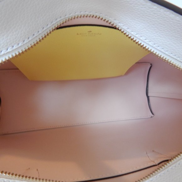 Kate Spade Eva Medium Leather Satchel Yellow NWT - Picture 10 of 11